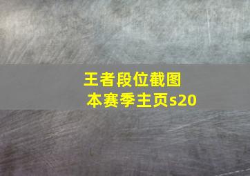 王者段位截图 本赛季主页s20